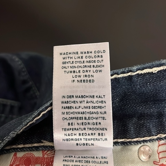 True Religion Y2K low rise World Tour jeans Straight with flaps, sz 29 - Picture 16 of 16